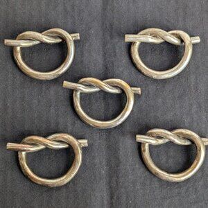 Lot of 5 Vintage knot-detail napkin rings